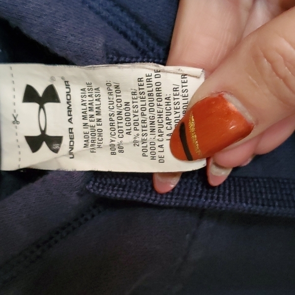 Under Armour‎ Loose Vibrant Logo Blue & Yellow Sz. S/P Hoodie with Pockets - Picture 5 of 10